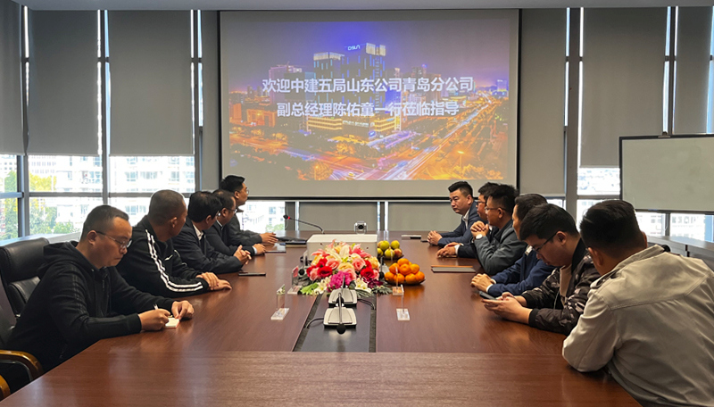 中建五局山东公司青岛分公司副总经理陈佑童一行莅临我司考察指导