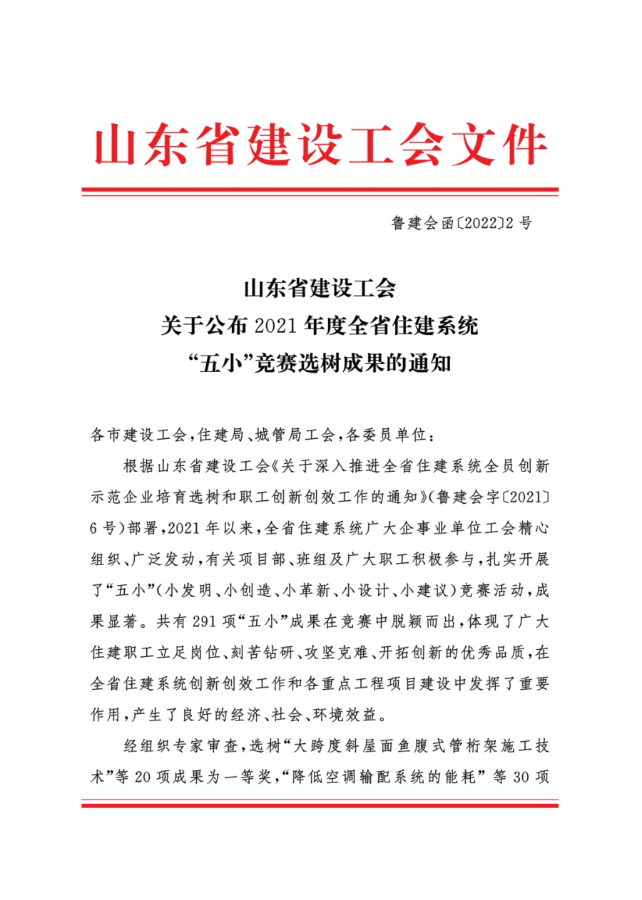 锦华集团多项成果获省工会“五小”竞赛奖项