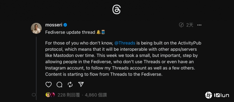 Threads接轨联邦宇宙，开始测试与Mastodon等ActivityPub平台互通