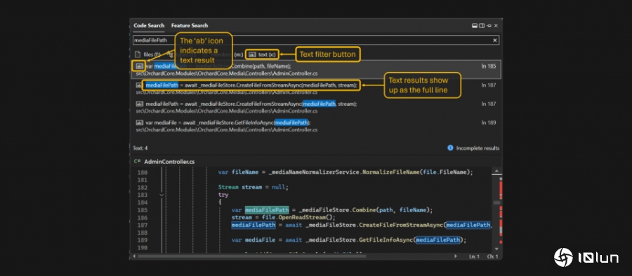 Visual Studio 2022强化程序代码搜索，范围波及注解和区域变量