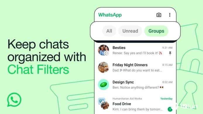 WhatsApp推出筛选功能 协助用户更快找到聊天室消息