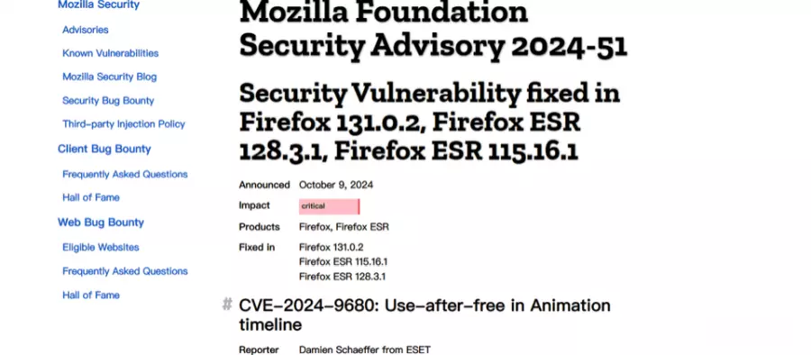 Mozilla发布Firefox更新，修补已遭利用的零时差漏洞