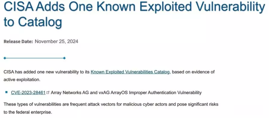 美国证实Array Networks旗下SSL VPN系统重大漏洞已出现攻击行动