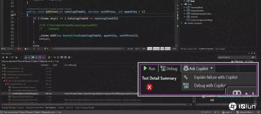 Visual Studio添加Debug with Copilot功能，提升单元测试调试效率