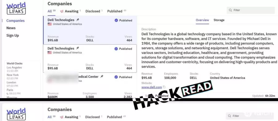 Dell传出遭黑客组织World Leaks勒索，该公司坦承实验室测试平台遭黑