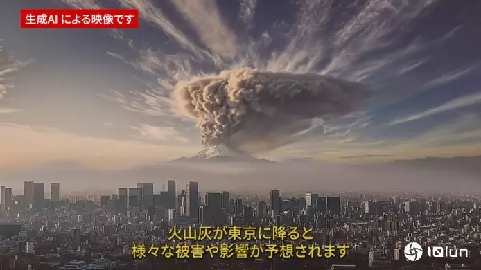 日本政府公开富士山爆发AI模拟动画　东京火山灰厚达30厘米　严重影响物流供应