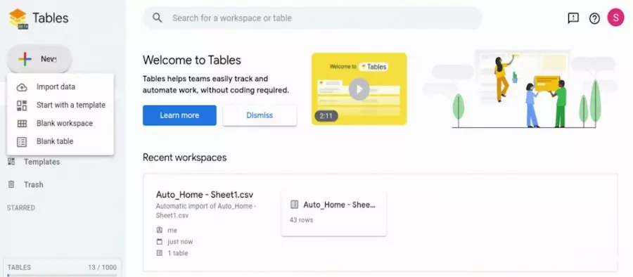 Google准备关闭工作关注工具Tables