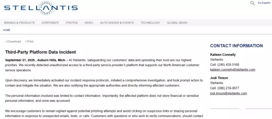 Jeep、Fiat母公司Stellantis疑被外流北美客户数据1800万笔个人信息恐被窃