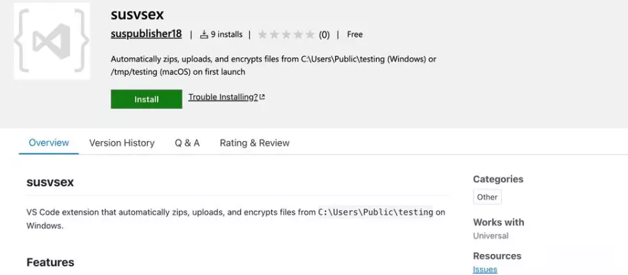 VS Code延伸组件市场不设防?有人竟在此发布具有勒索软件功能的插件
